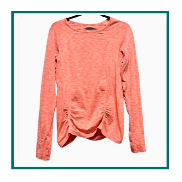 ATHLETA long sleeve top-excellent preowned condition sz M Thumb Holes! Ruched! - Picture 1 of 5